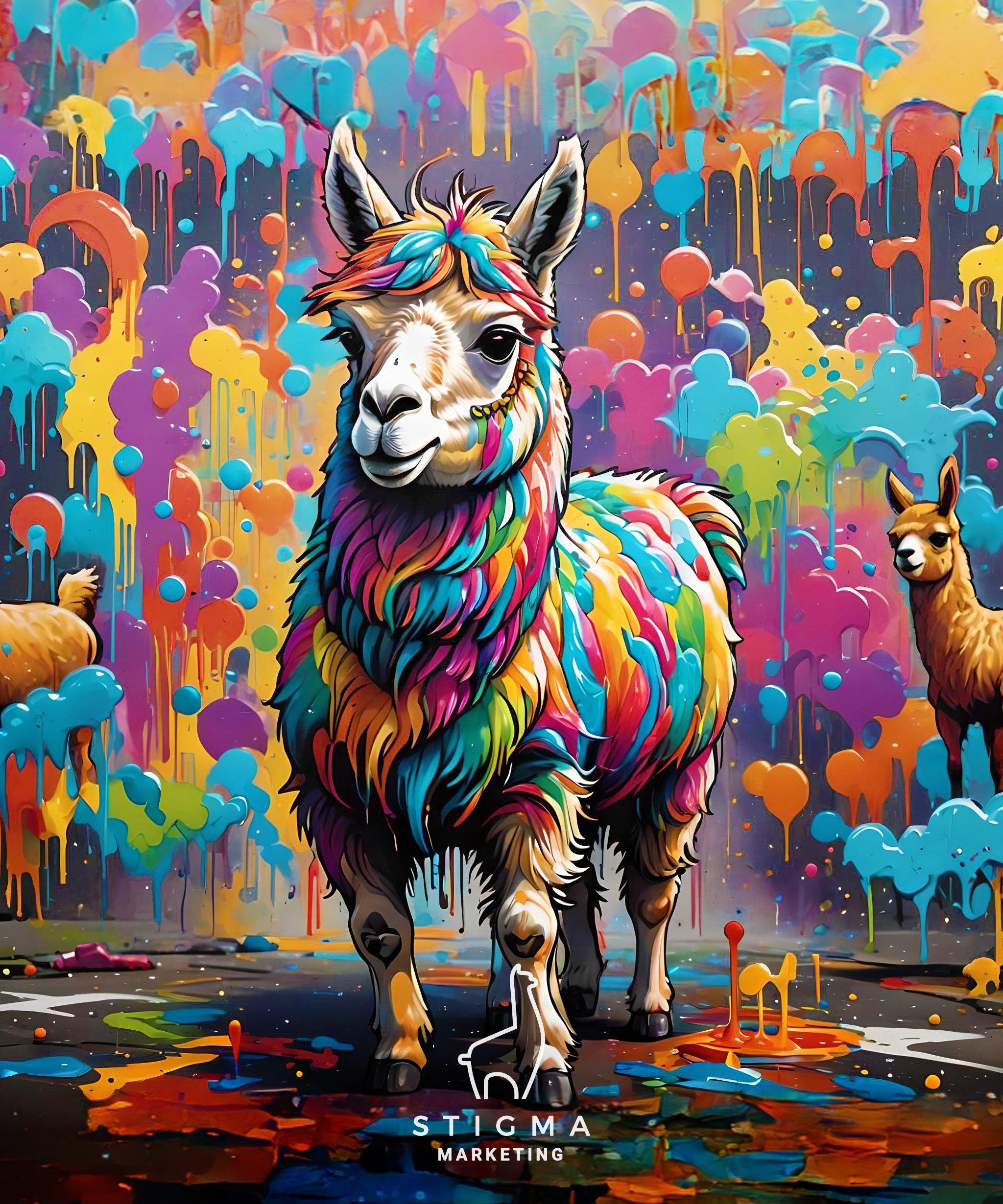 Rainbow Llama - Show Your Colors - Stigma Marketing