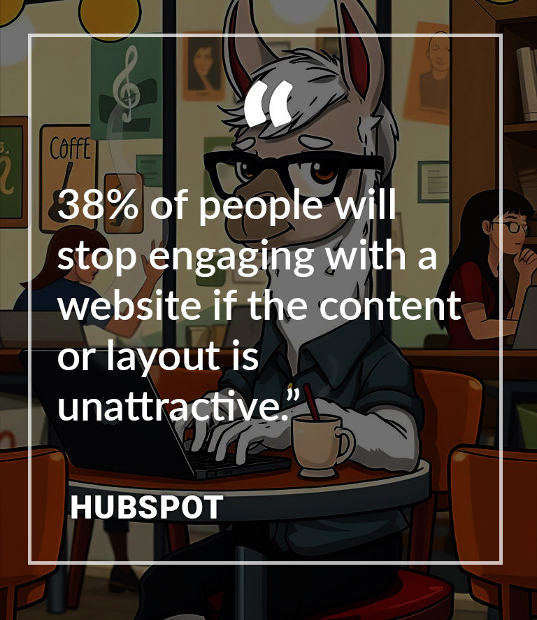 38% of people will stop engaging with a website if the content or layout is is unattractive.