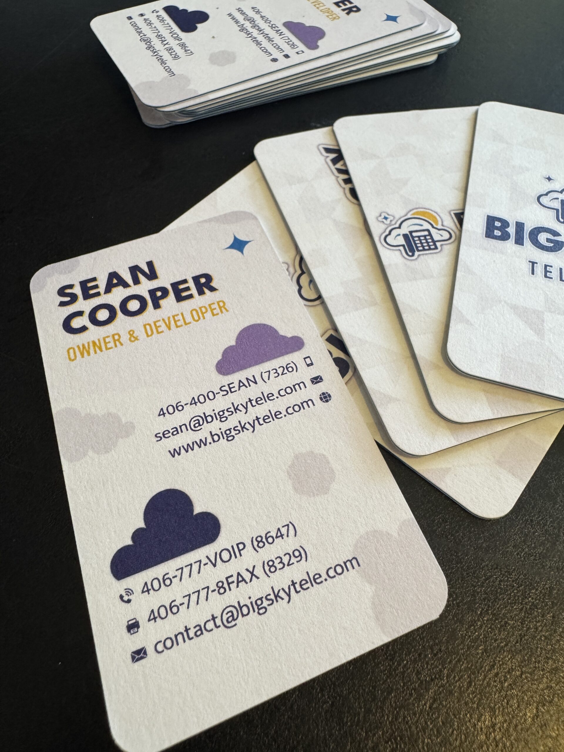 Big Sky Telecom business cards Custom designed business cards with pro brand/logo